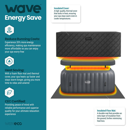 Pacific | 4/6-Person Inflatable Hot Tub | Integrated Heater Inflatable Spas Wave Spas