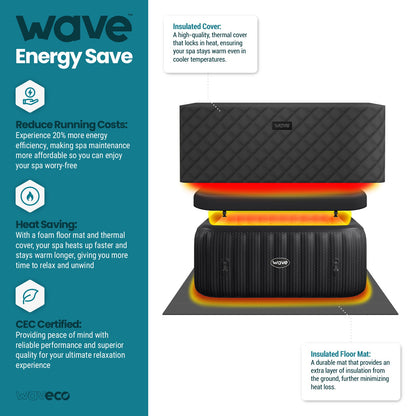 Pacific | 4/6-Person Inflatable Hot Tub | Integrated Heater Inflatable Spas Wave Spas