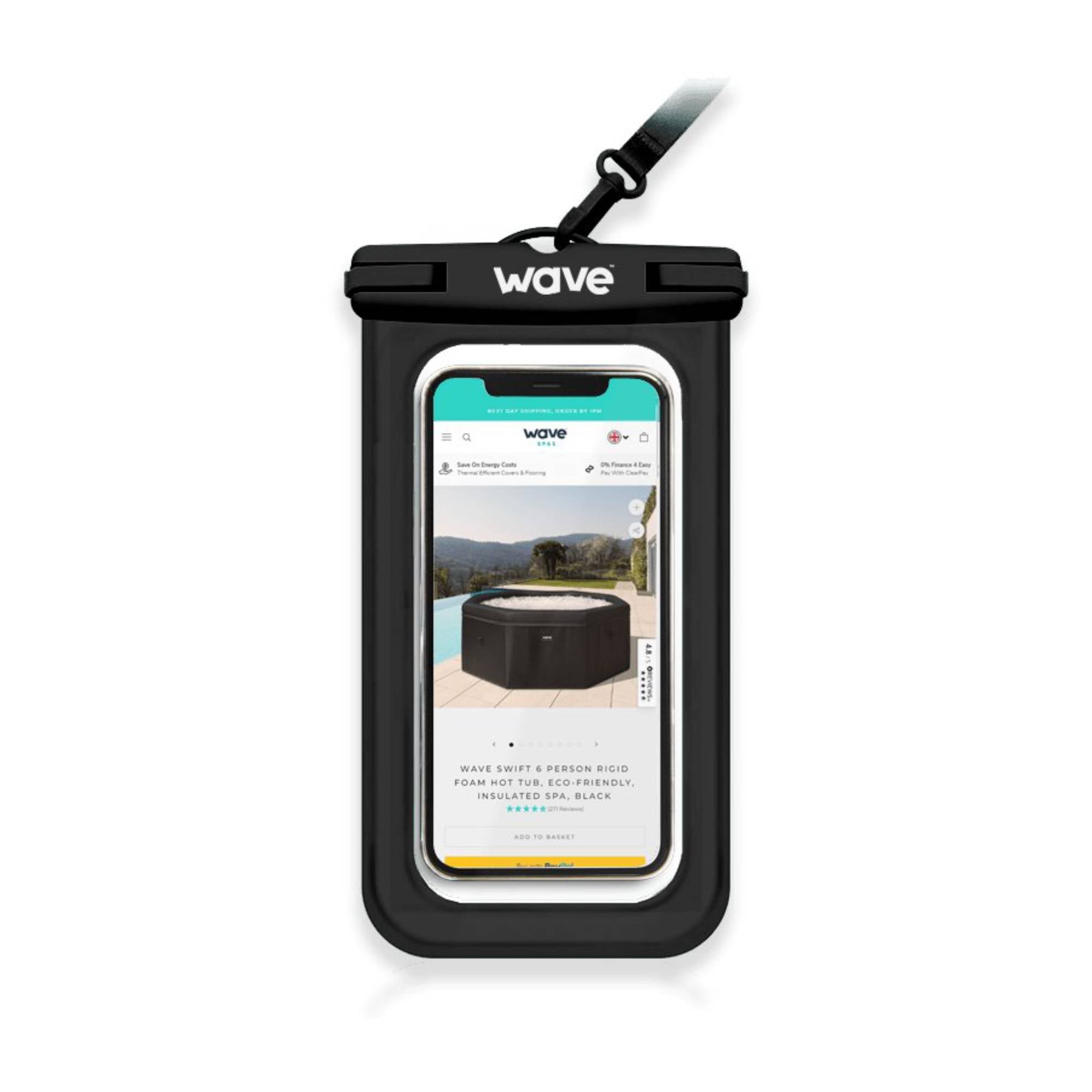 Waterproof Phone Cover | Black SUP Accessories Wave Spas