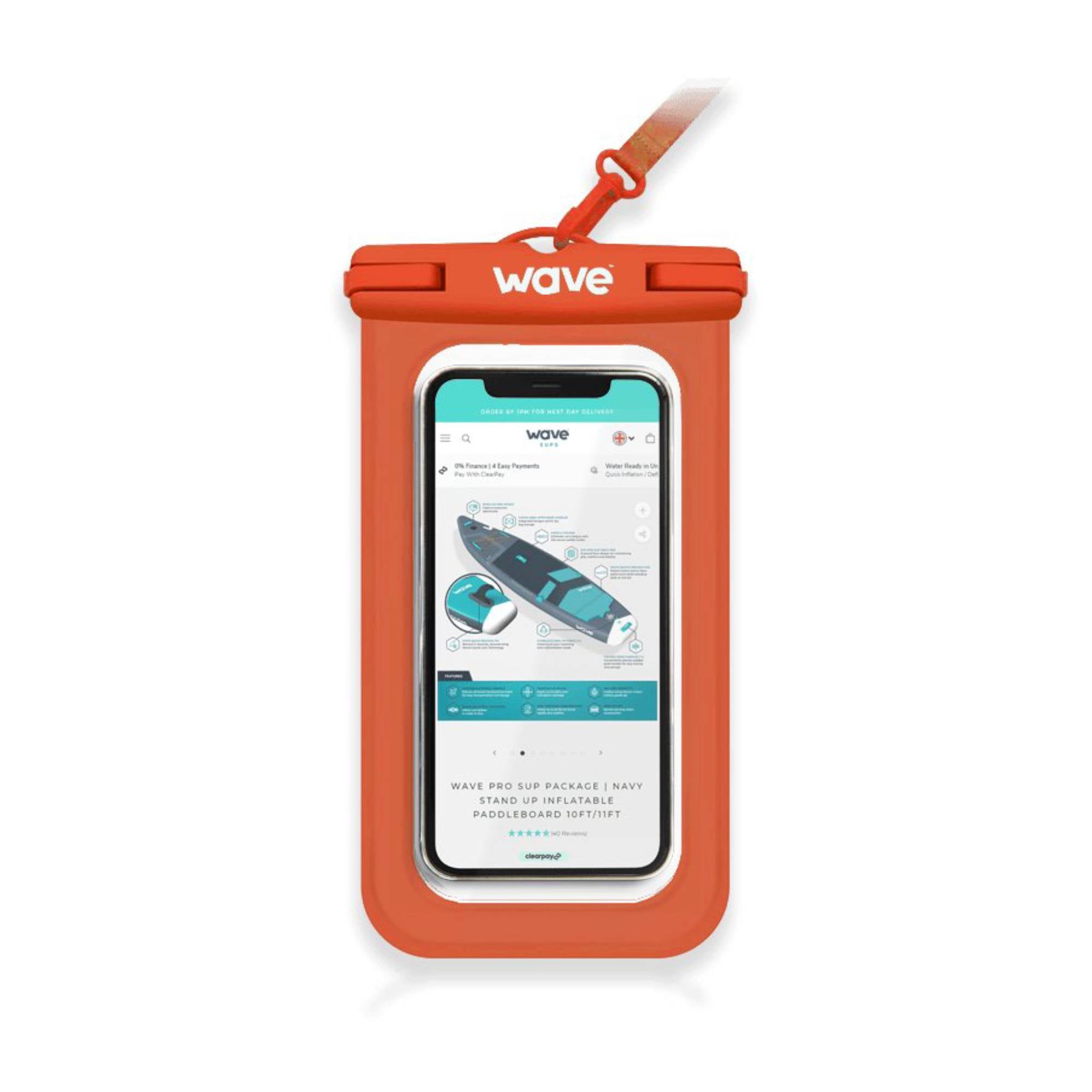 Waterproof Phone Cover | Orange SUP Accessories Wave Spas