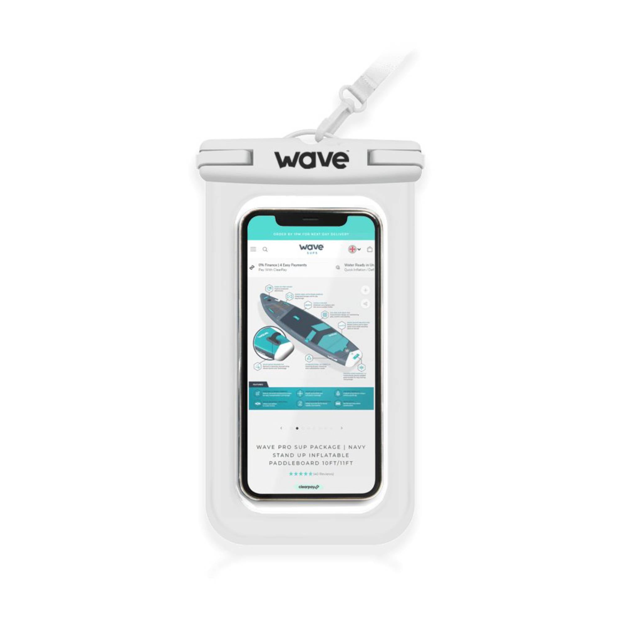 Waterproof Phone Cover | White SUP Accessories Wave Spas