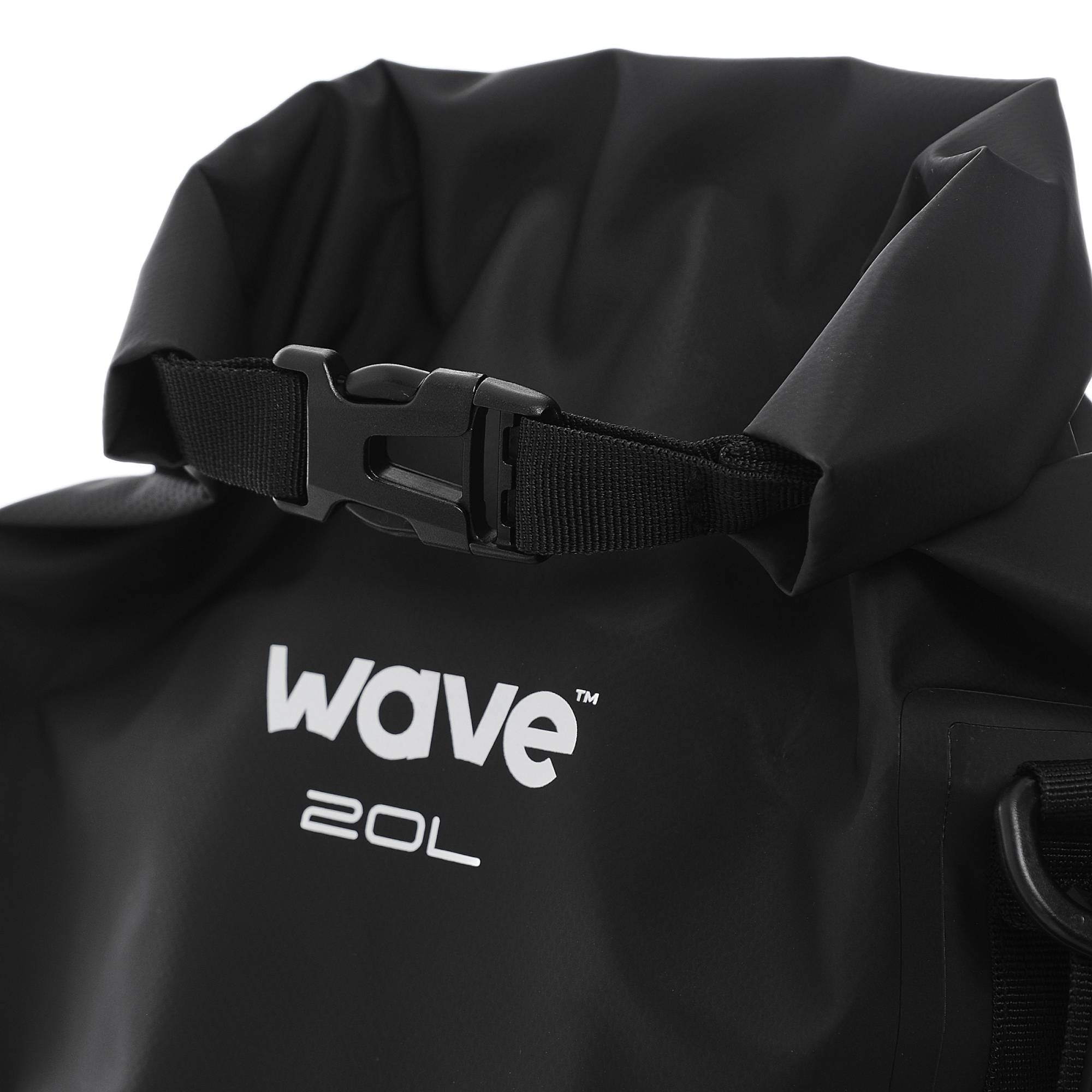 Waterproof PVC Dry Bag | Black | 20L Dry Bag Wave Spas UK   