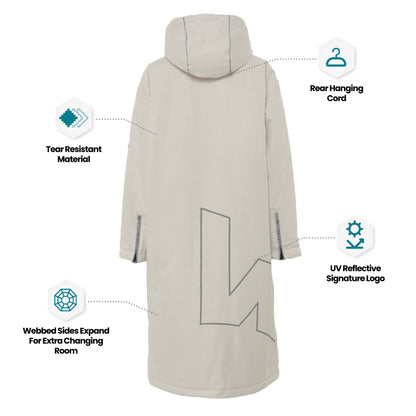 Wave 3 in 1 Hot Tub Changing Robe | Waterproof & Windproof | Unisex | Ecru Cream Robes Wave Spas