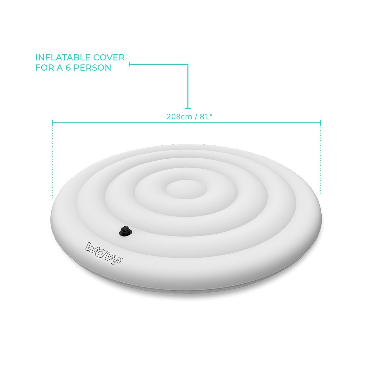 Wave Spa Round 6 Person Protective Thermal Efficient Inflatable Cover, White inflatable covers Wave Spas   