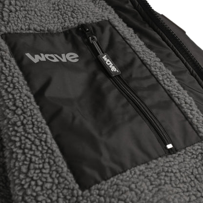 Fleece-Lined Hot Tub Changing Robe | Waterproof & Windproof | Unisex | Black & Grey Robes Wave Spas