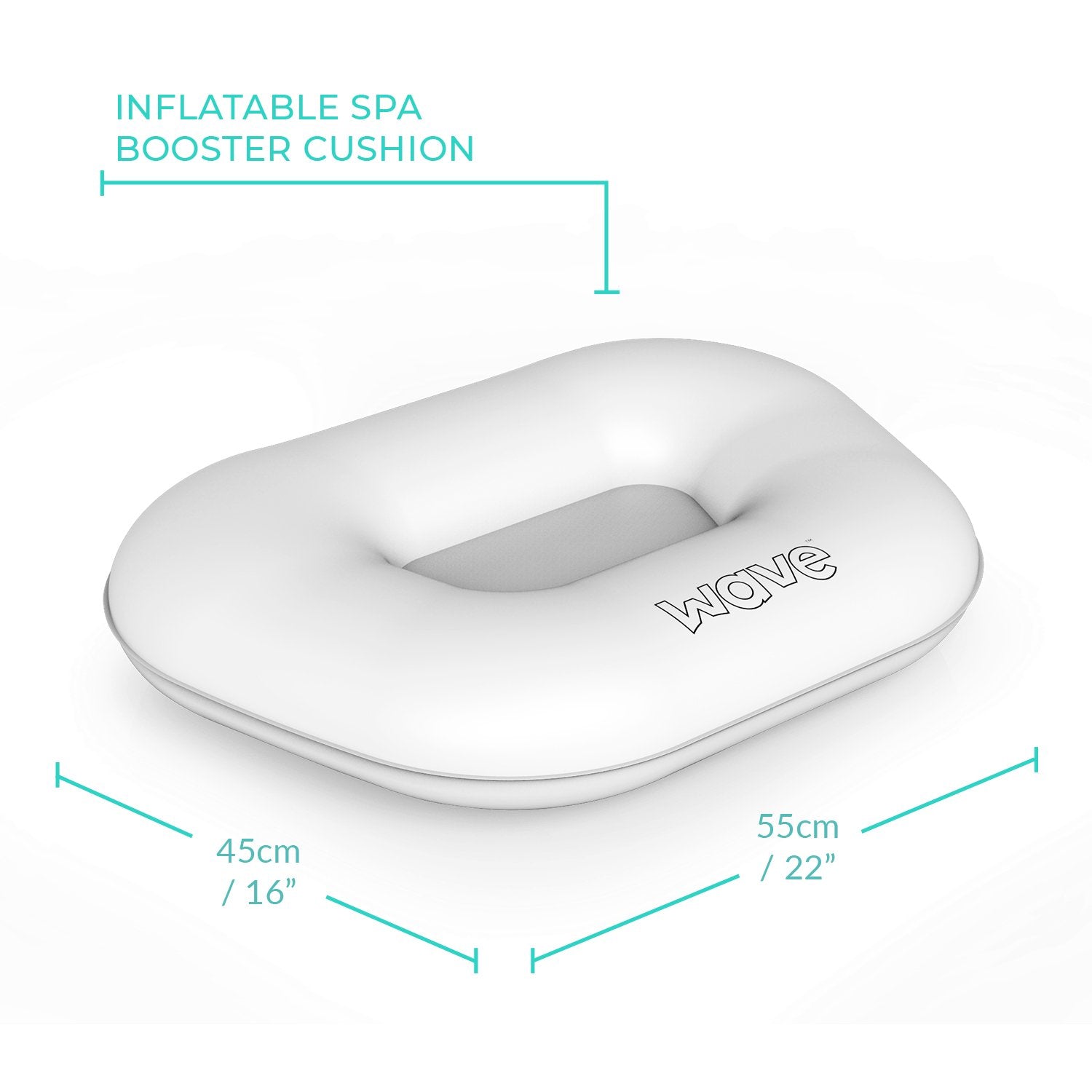 Inflatable booster outlet cushion