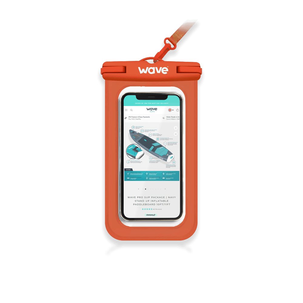 Waterproof Phone Cover | Orange - Wave Spas Inflatable, foam Hot Tubs