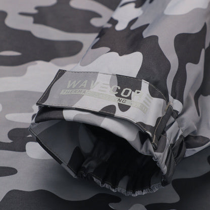 Fleece-Lined Hot Tub Changing Robe | Waterproof & Windproof | Unisex | Grey Camouflage Robes Wave Spas