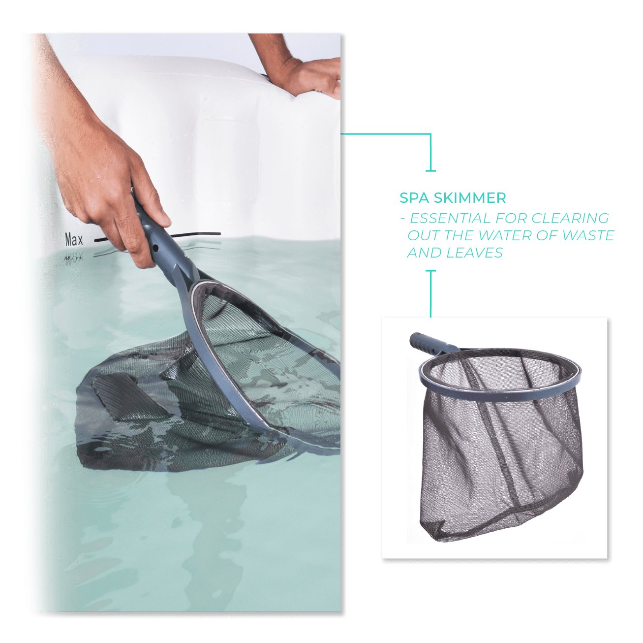 Wave Spa 3-in-1 Cleaning Kit - Cleaning Mitt, Net & Brush - Wave Spas Inflatable, foam Hot Tubs