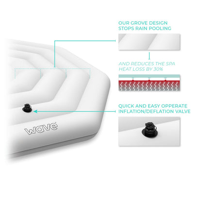Thermally Efficient Protective Inflatable Cover | Octagon | White Covers Wave Spas