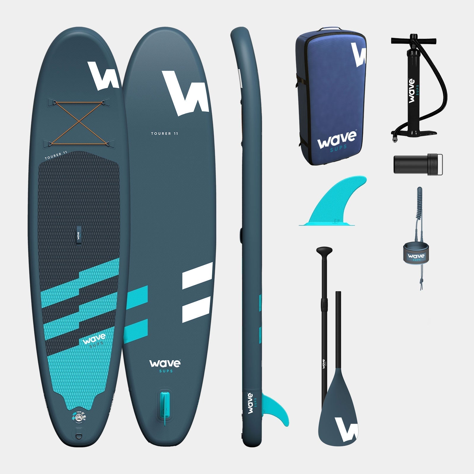 Wave Tourer SUP Package | Navy Stand Up Inflatable Paddleboard 10ft/11ft - Wave Spas UK